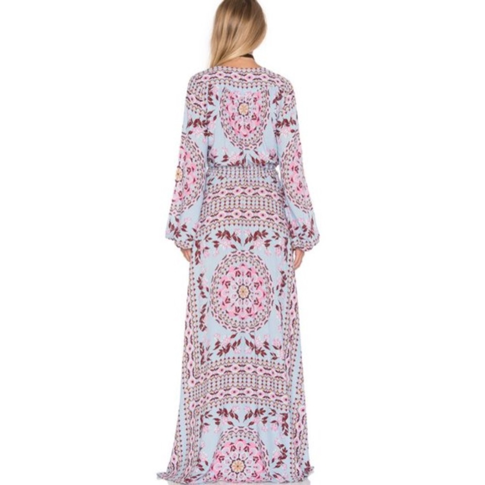 Boho Chic Gypsy Floral Print Maxi Dress blue - Picture 6 of 7